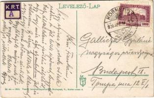 1926 Körmend, Rákóczi utca. Vasúti levelezőlapárusítás (kopott sarkak / worn corners)