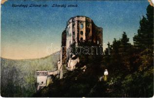 1916 Likavka, Likava (Rózsahegy, Ruzomberok); Likavai várrom. Valuch János kiadása / Likavsky zámok / castle ruins (EM)