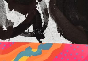 Keserü Ilona (1933-): Szimultán. Szitanyomat, papír, jelzett, számozott (50/100). Üvegezett fakeretb...