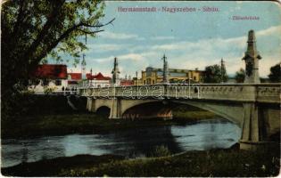 1915 Nagyszeben, Hermannstadt, Sibiu; Zibiusbrücke / híd / bridge (Rb)