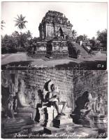 1957 Magelang, Tjandi Mendut, interior - 2 modern photo postcards