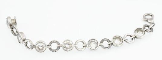 Ezüst(Ag) karkötő kövekkel kirakva, jelzett, h: 18 cm, bruttó: 27,2 g