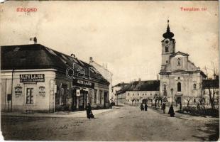 1910 Szeged, Templom tér. Alth Lajos dohány és szivar, könyv és papír üzlete. Kiadja Alth Lajos (EM)