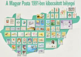 A Magyar Posta kibocsátott bélyegei (1977, 1978, 1984, 1986, 1991), 5 db plakát, 58x41,5 cm és 47x34...