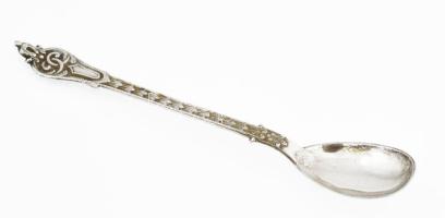 Ezüst(Ag) fűszeres kanál, jelzett, h: 11 cm, nettó: 8,5 g