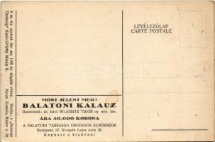 Keszthely, vitorlás. Hátoldalon Balatoni kalauz reklámja. Kiadja Pártly Mihály E. (fl)