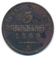 Német Államok / Poroszország 1865A 3pf Cu T:VF patina  German States / Prussia 1865A 3 Pfennig Cu C:VF patina Krause KM# 482