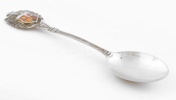 Ezüst(Ag) "Espana" díszkanál, jelzés nélkül, h: 11 cm, bruttó: 10,3 g