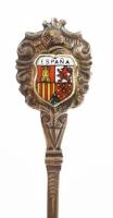 Ezüst(Ag) "Espana" díszkanál, jelzés nélkül, h: 11 cm, bruttó: 10,3 g