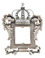 Ezüst(Ag) képkeret, jelzés nélkül, belső méret: 4×3,5 cm, külső méret: 12×9,5 cm, bruttó: 80 g