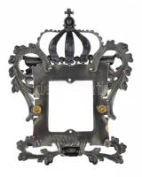 Ezüst(Ag) képkeret, jelzés nélkül, belső méret: 4×3,5 cm, külső méret: 12×9,5 cm, bruttó: 80 g