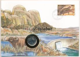 Zimbabwe 1991. 10c felbélyegzett borítékban, bélyegzéssel, német nyelvű leírással T:UNC Zimbabwe 1991. 10 Cents in envelope with stamp and cancellation, with German description C:UNC
