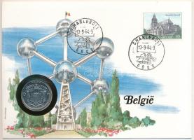 Belgium 1977. 10Fr érmés, bélyeges borítékon, alkalmi bélyegzővel, német nyelvű leírással T:UNC Belgium 1977. 10 Francs in coin envelope with stamp, cancellation, and a description in german C:UNC