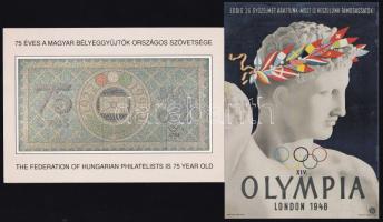 Használatlan lapok: 6 db Londoni Olimpiai képeslap + 6 db MABÉOSZ képeslap + 36 db használatlan díjj...