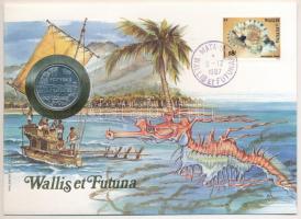 Francia Polinézia / Wallis és Futuna 1990. 2Fr felbélyegzett borítékban, bélyegzéssel, német nyelvű leírással T:UNC French Polynesia / Wallis and Futuna 1990. 2 Francs in envelope with stamp and cancellation with German language description C:UNC