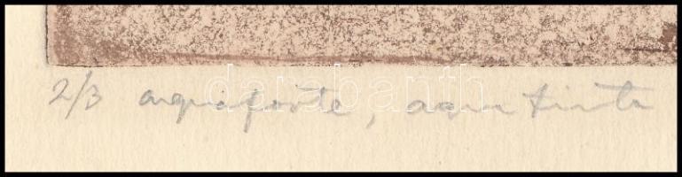 Szotyori Anna (1930-): Marosvásárhely. Aquaforte, aquatinta, papír. Jelzett. Számozott: 2/3. 20x27 c...