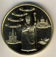 1991. "Mindszenthy József" aranyozott Br 142g 65mm átmérőjű nagyméretű emlékérem T:PP Dísz...