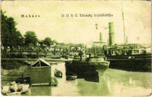 Mohács, D. D. S. G. Társaság hajókikötője, gőzhajó (felületi sérülés / surface damage)