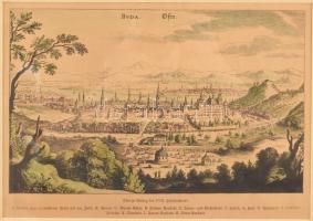Buda-Ofen, a a XVIII. sz. elején (Ofen zu Anfang des XVIII. Jahrhunderts), színezett metszet, 16x26,...