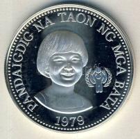 Fülöp-szigetek 1979. 50P Ag "Nemzetközi gyermekév" T:PP