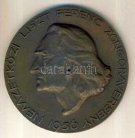 1956. "Nemzetközi Liszt Ferenc Zongoraverseny" extrém nagyalakú Br plakett T:1