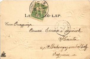 1905 Szombathely, Deák Ferenc liget. Dombornyomott szecessziós litho (vágott / cut)