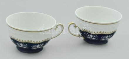 Zsolnay Pompadour tétel: pecsenyés, 6 darab süteményes tányér, 3 csésze 4 alátéttel, jelzettek. Zömm...