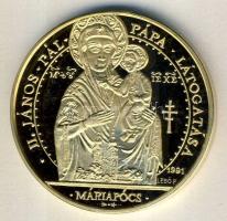 1991. "II.János Pál pápa látogatása-Máriapócs" aranyozott emlékérem T:PP Díszdobozban!
