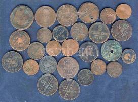 Ausztria Kis vegyes váltópénz tétel 1781-1881-ig, 27db, benne 1/4Kr, 1Kr, 2Kr, sok magyar verdejel T:vegyes