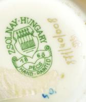 Zsolnay virágmintás váza, jelzéssel, hibátlan, m: 16 cm