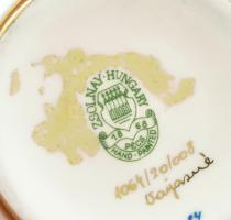 Zsolnay pillangó mintás áttört kaspó, jelzéssel, hibátlan, m: 10 cm, d: 11 cm