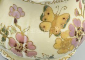 Zsolnay pillangó mintás 6 személyes mokkás készlet. Kézzel festett, jelzett, minimális kopással