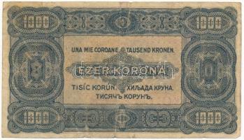 1923. 1000K "8 FILLÉR - NYOLC FILLÉR" felülbélyegzéssel, nyomdahely jelölés nélkül T:F fo....