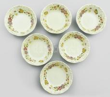 Zsolnay pillangó mintás 6 személyes kompótos készlet. Kézzel festett, jelzett, hibátlan