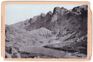 Tátra, Központi Kárpátok, Felkai tó. Kunstanstalt Stengel & Co. / Felker See und Granatwand / Vysoké Tatry, Velické pleso - kemény hátú fotó / board photo (EM) (16,5 x 10,7 cm)