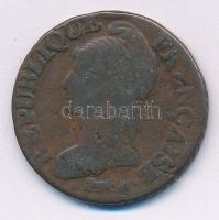 Franciaország 1799. LAN 8/AA 5c Cu T:F patina France 1799. LAN 8/AA 5 Centimes Cu C:F patina Krause KM#640