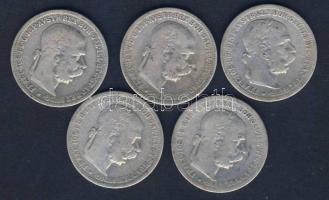 Ausztria 1893-1905. 1K Ag (5x) T:3