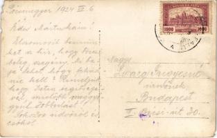 1924 Pócsmegyer, kikötő, MFTR gőzhajó, photo (EM)