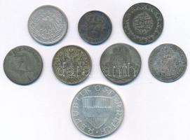 8db-os vegyes, klf külföldi ezüstpénz tétel, közte Német Birodalom, Ausztria, Orosz Birodalom, Svédo...