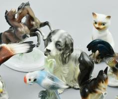 18 darabos állatfigura gyűjtemény, zömmel porcelán, zömmel jelzett, szép állapotban, változó méret