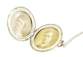 Ezüst (Ag) fényképtartó medál jelzett 8,9 g d: 30 mm