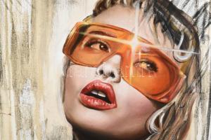 Nagy Boglárka Alíz (2001-): Heart shaped glasses. Olaj, vászon. jelezve balra lent. 70x50 cm / oil o...