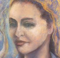 N. Virók Csilla (1955-2014): Várakozás. Pasztell, papír, jelzett, hátoldalán címkén feliratozott. De...