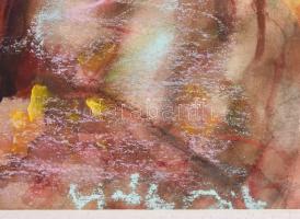 N. Virók Csilla (1955-2014): Kereszt. Pasztell, papír, jelzett, hátoldalán címkén feliratozott. Deko...