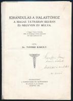 1925 Tunner Károly: Kiraándulás a Halastóhoz a Magas Tátrában 1883-ban és negyven év múlva. DEDIKÁLt különlenyomat. 8 p kis szakadással