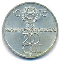 1975. 200Ft Ag "Felszabadulás" T:BU patina 
Adamo EM46