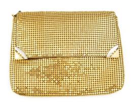 Aranyszínű flitteres színházi táska és pénztárca, ausztrál gyártmányú, jelzett, újszerű állapotban, 25x19,5 cm és 11x9,5 cm