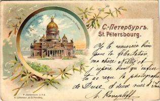 1898 (Vorläufer) Saint Petersburg, Petrograd, Leningrad; Cathedrale de St. Isaak. R. Luttermann jun. / St. Isaac's Cathedral. Art Nouveau, floral, litho