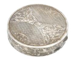 Ezüst (Ag) pudrié, jelzett, 26,3 g, d: 5 cm