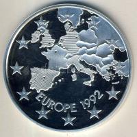 1992. "Európa" nagyalakú Ag emlékérem, 90g T:PP Díszdobozban!